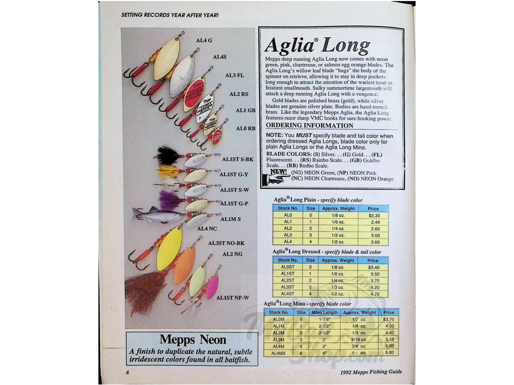 1992 Mepps Lures Catalog