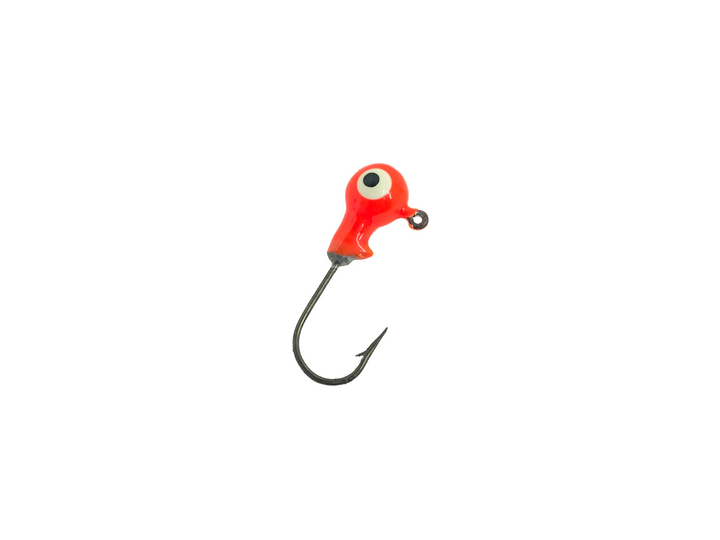 2/25oz Essential Round Ball Jig, Fluorescent Orange Color- 8 Pack