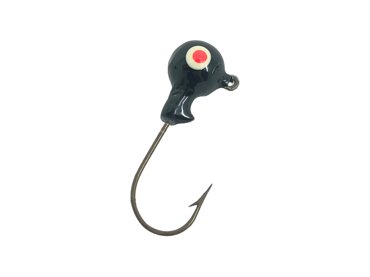 1/5oz Essential Round Ball Jig, Black Color- 8 Pack