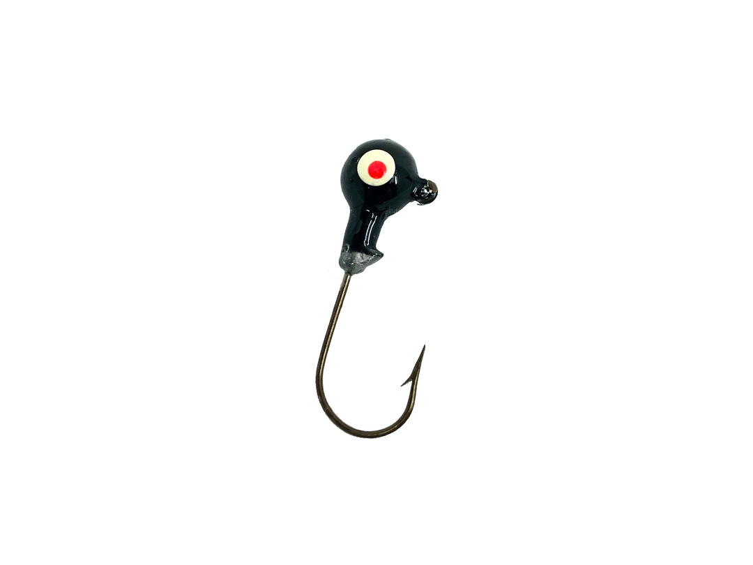 1/10oz Essential Round Ball Jig / Jig Head, Black Color- 8 Pack