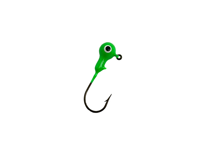 1/10oz Essential Round Ball Jig, Green Color- 8 Pack