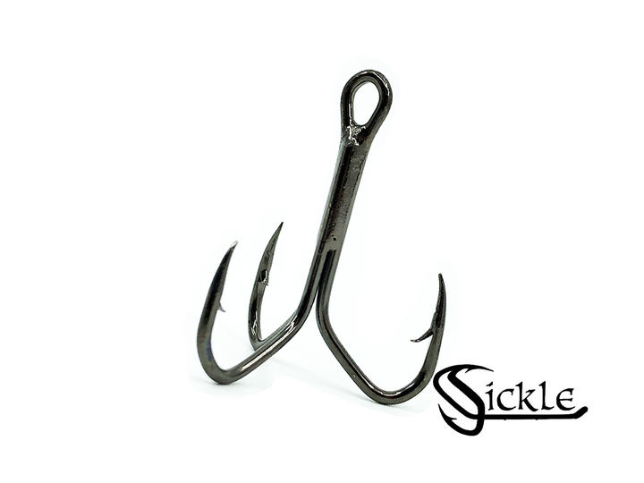 Matzuo American Treble Sickle Hook Size 4/0 Qty 25 Hooks, Black Chrome Color 340012-4/0