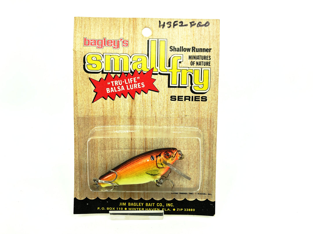 Bagley Small Fry 4SF2-FGO, Fire Glo Orange "Sundown" Color, New on Card