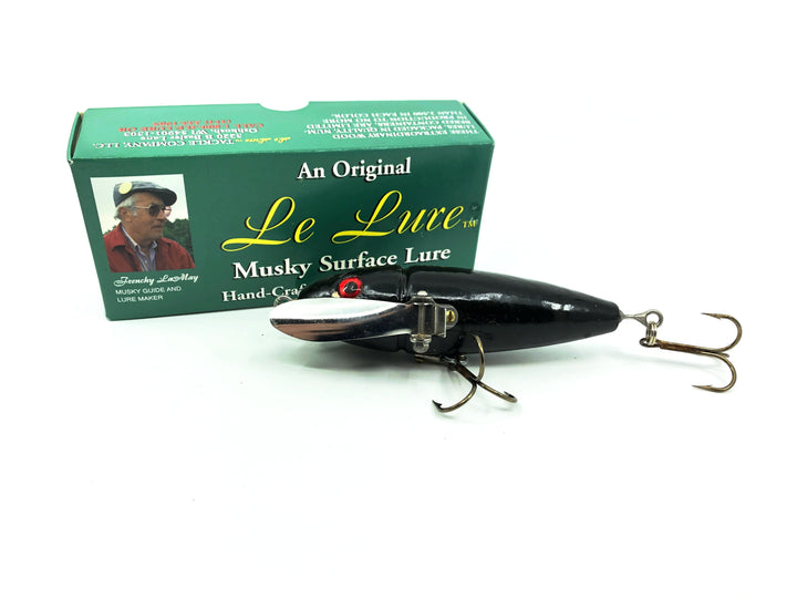 Le Lure Musky Surface Lure, Water Walker Type Lure, Black Color with Box