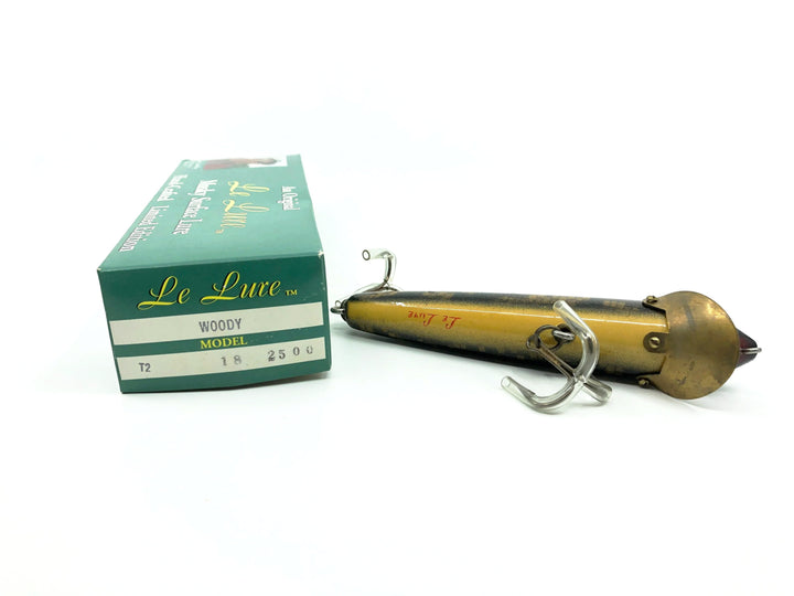 Le Lure Musky Surface Lure, Woody (Vamp Type Lure) Black/Gold Scale Color with Box