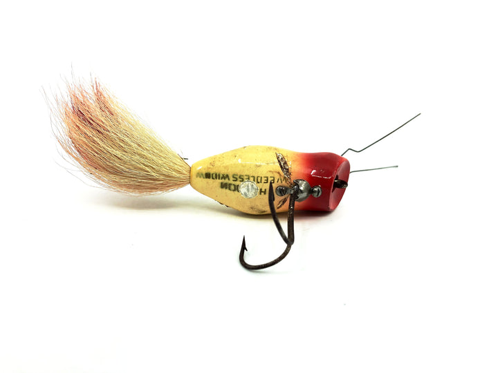 Heddon Wooden Weedless Widow, RH Red Head/White Body Color