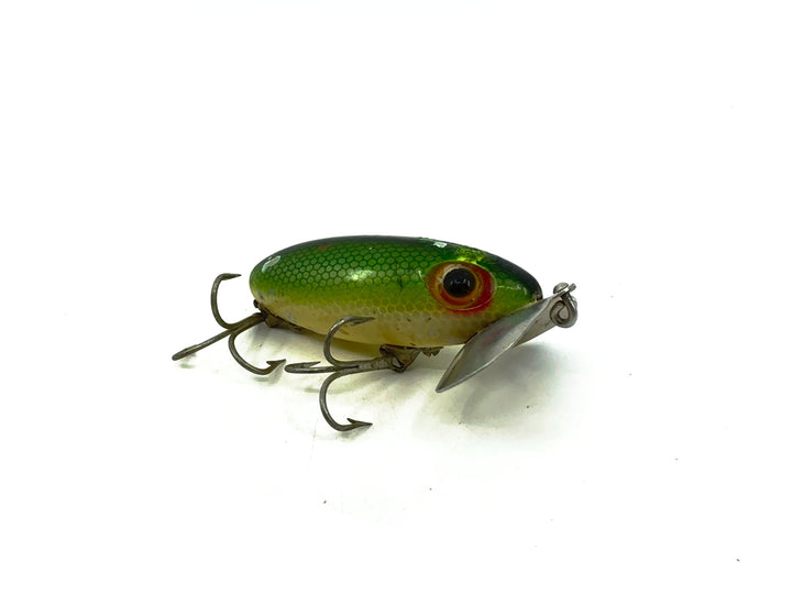 Arbogast Jitterbug Green Scale Color, Vintage Bugged-Eyed Model