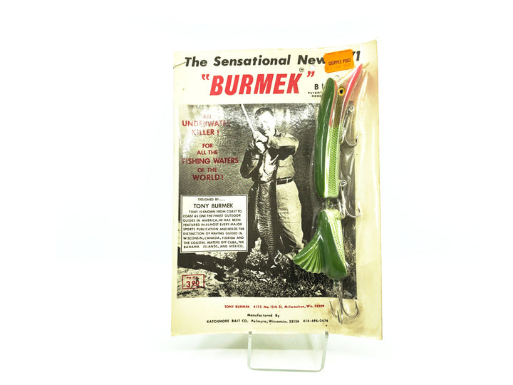 Tony Burmek B1 Magnum Musky Lure, Green Chub Color New on Card Old Stock