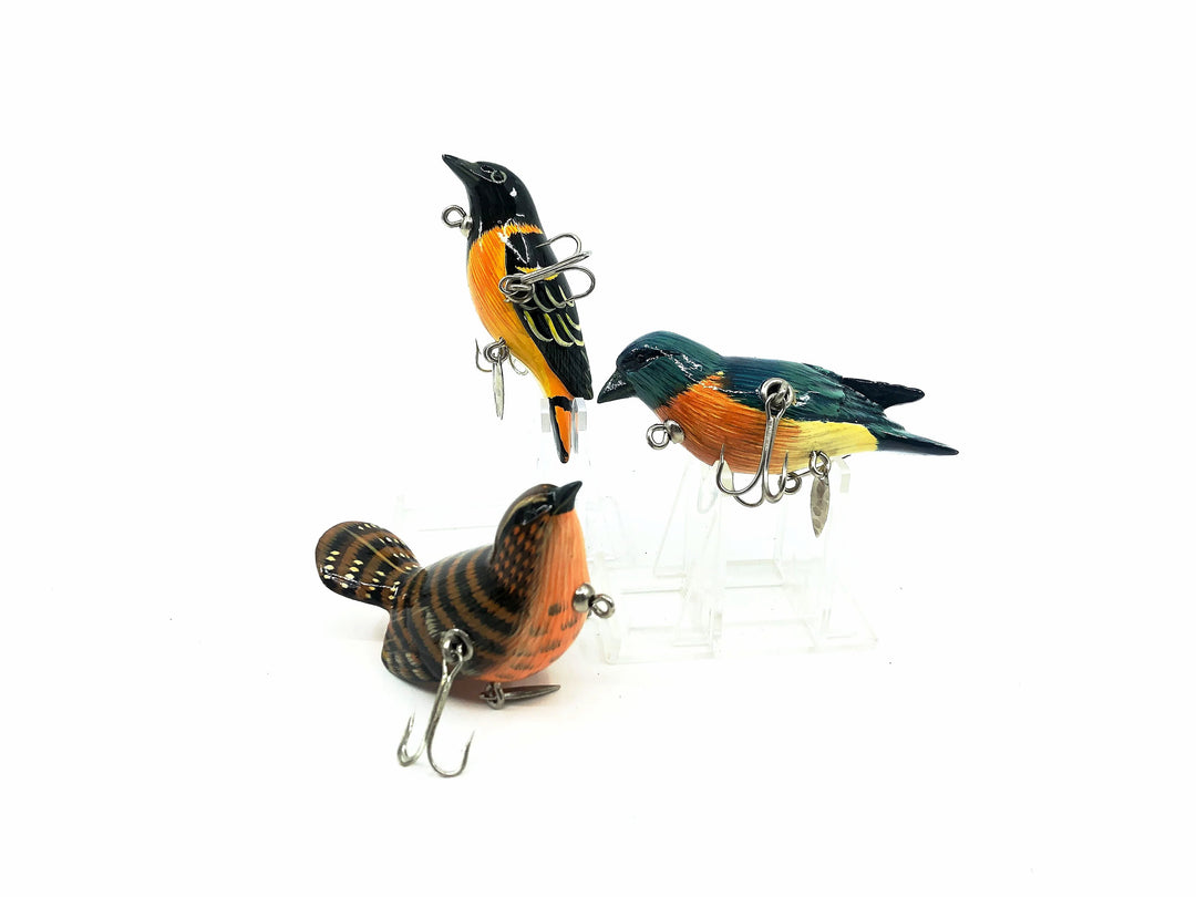 D.A Lures of Western Pennsylvania, Cedar Wood Birds Series, Bird Trio Contemporary Lures - Oriole!