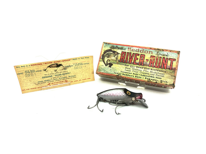 Heddon Midget River Runt Spook Sinker 9010-P, Shiner Color with Box