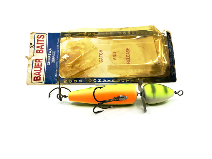 Bauer Baits Chippewa Surface Globe Type Lure, Perch Color with Card