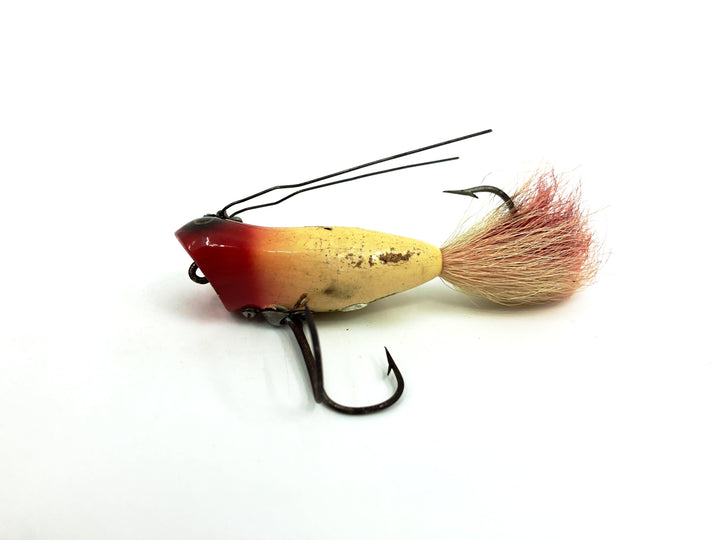 Heddon Wooden Weedless Widow, RH Red Head/White Body Color