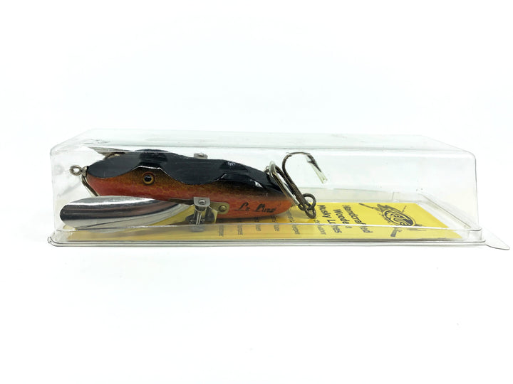 Le Lure Musky Surface Lure, Creeper Type Lure, Yellow/Black Back/Orange Scale Color with Card