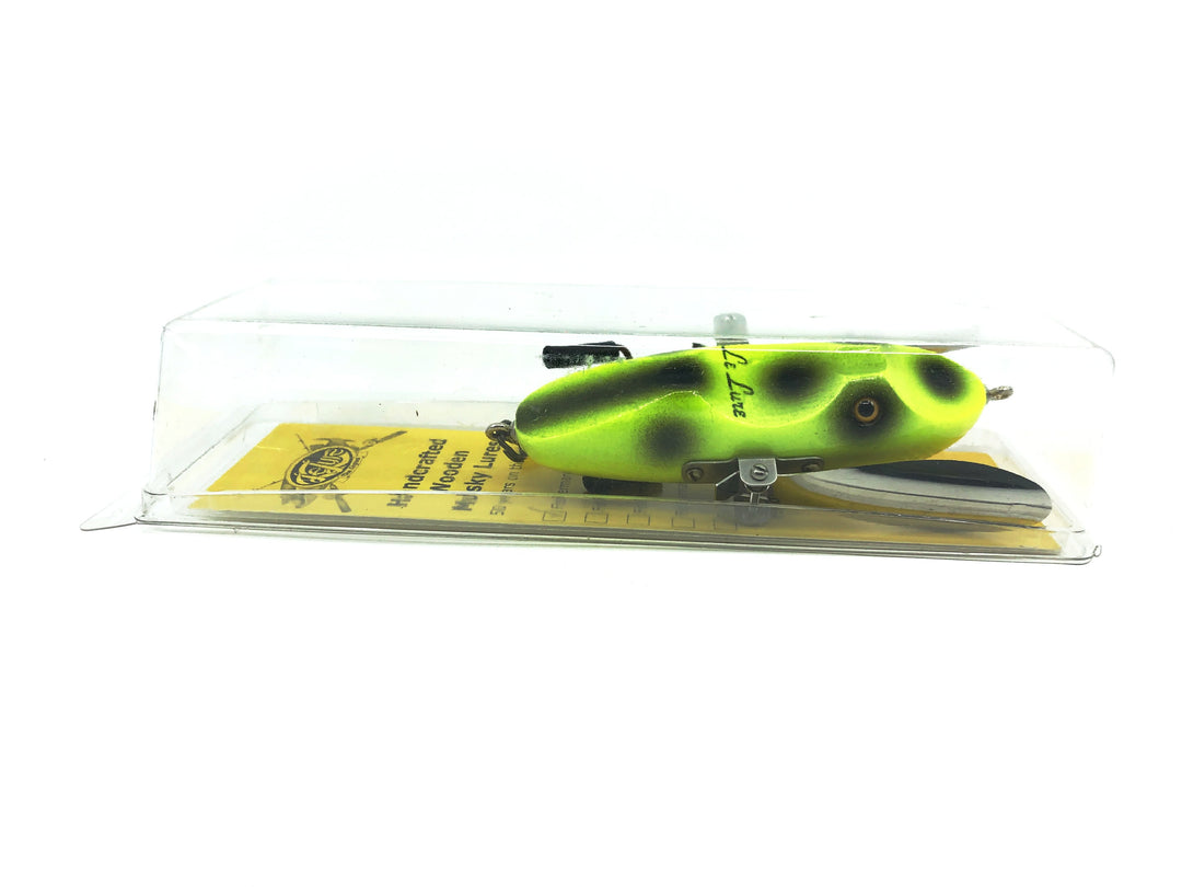 Le Lure Musky Surface Lure, Creeper Type Lure, Chartreuse Coachdog Color with Card - Signed