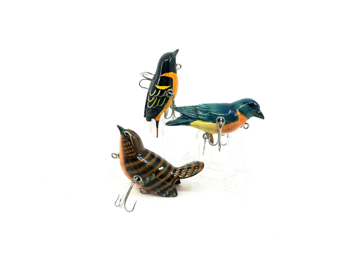 D.A Lures of Western Pennsylvania, Cedar Wood Birds Series, Bird Trio Contemporary Lures - Oriole!