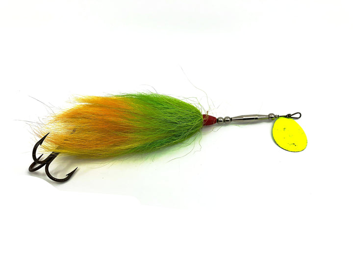 Musky Bucktail Spinner, Chartreuse Blade & Bucktail Color