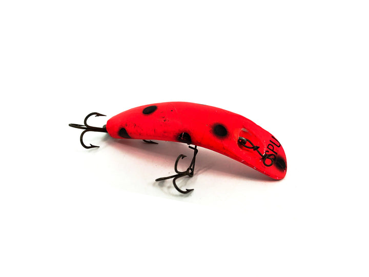 Helin Flatfish Wooden SPU, RFB Red Fluorescent Black Spots Colo