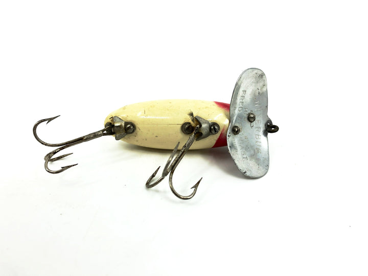 Arbogast Jitterbug White/Red Color, Vintage Bugged-Eyed Model