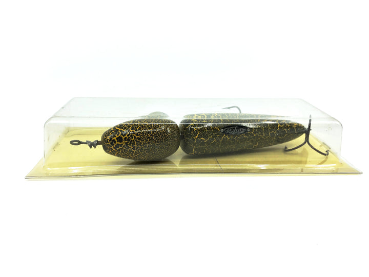 Le Lure Musky Surface Lure, Front Thumper, Fancy Green Crackleback Color with Card