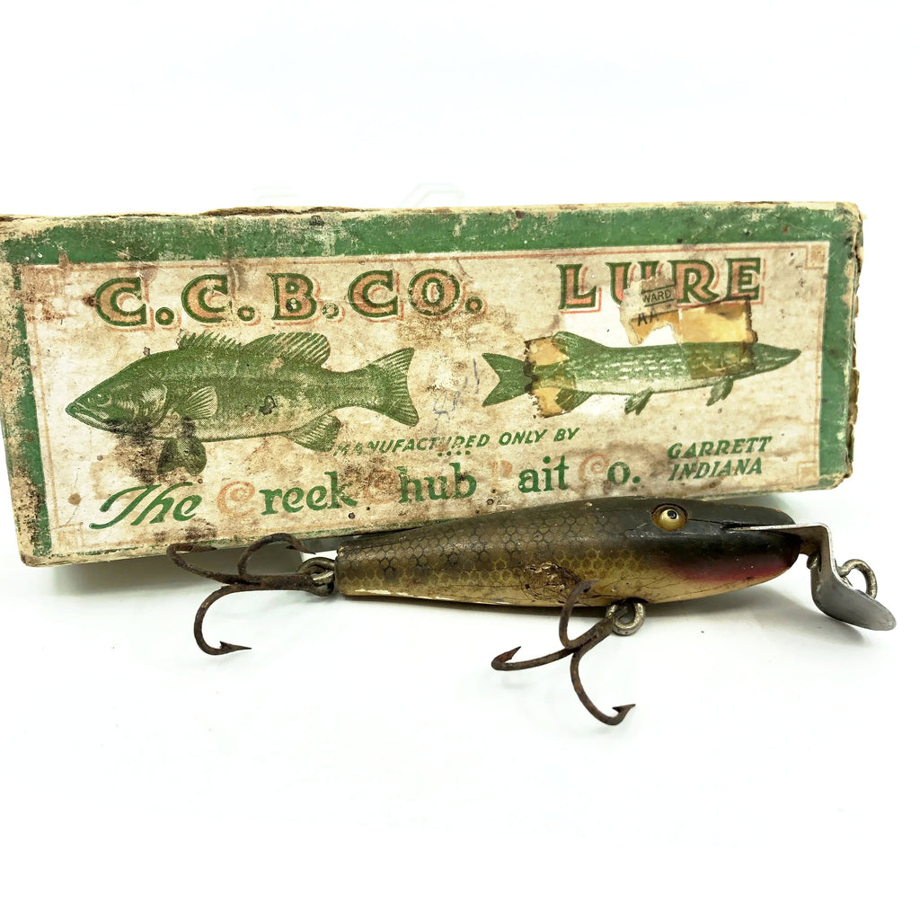Vintage Creek Chub Red Head White Baby Jointed Pikie Lure For Sale
