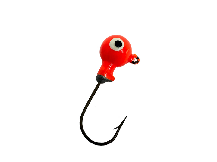 1/5oz Essential Round Ball Jig, Fluorescent Orange Color- 8 Pack