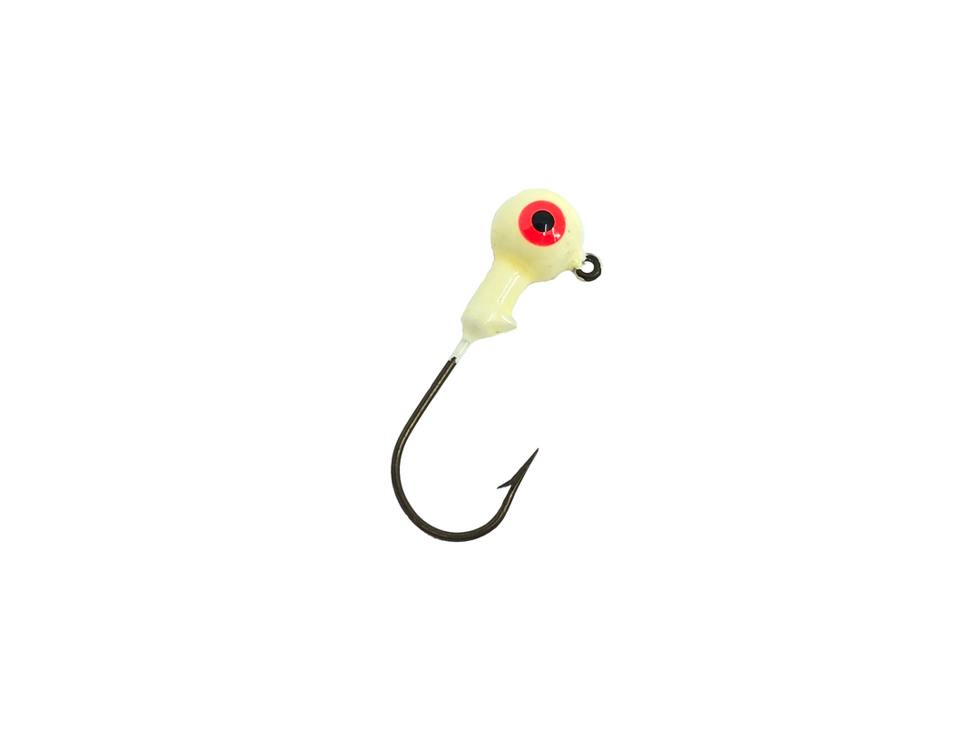 1/10oz Essential Round Ball Jig, White Color- 8 Pack