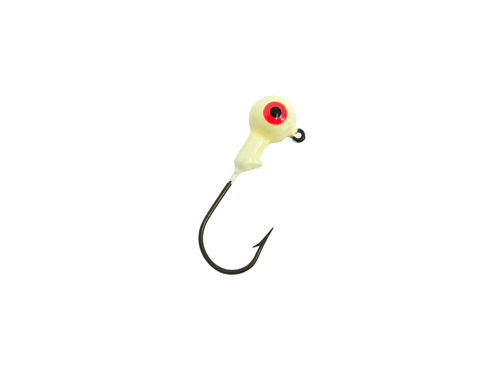 1/10oz Essential Round Ball Jig, White Color- 8 Pack