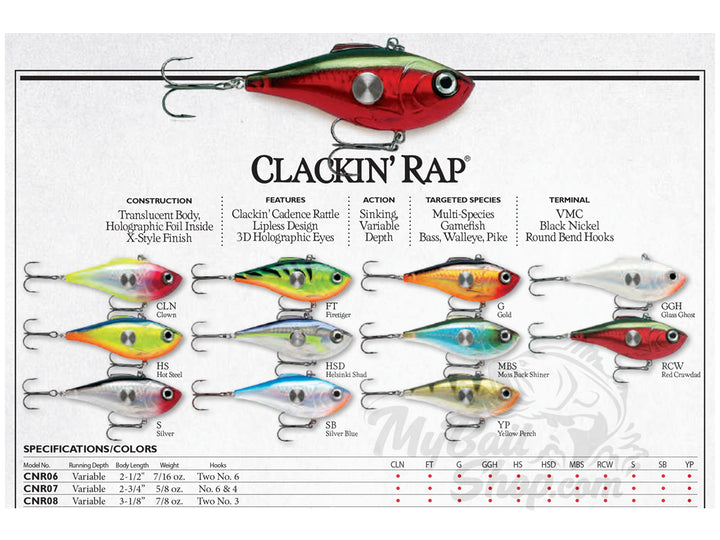 Rapala Clackin' Rap CNR-7 GGH Glass Ghost Color New in Box Old Stock