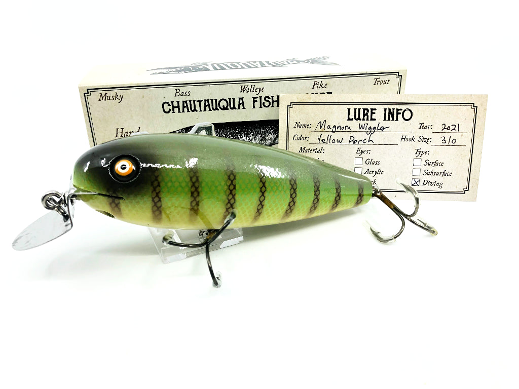 Chautauqua Wooden Magnum Wiggler Yellow Perch 2021 Color Lure