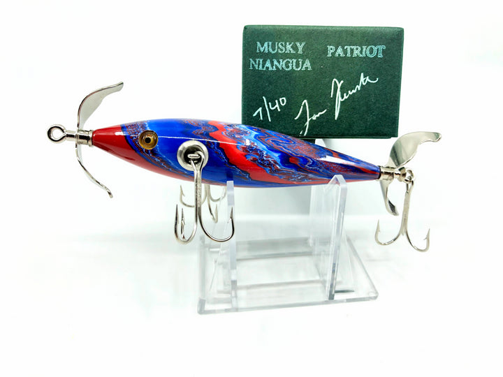 Little Sac Bait Company Musky Niangua Minnow Patriot Color Signed Box 7/40