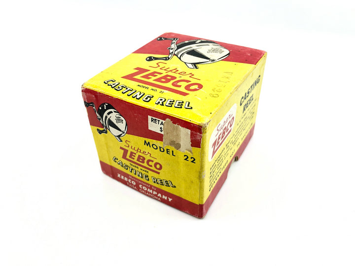 Vintage Super Zebco Casting Reel Model No. 22 with Box