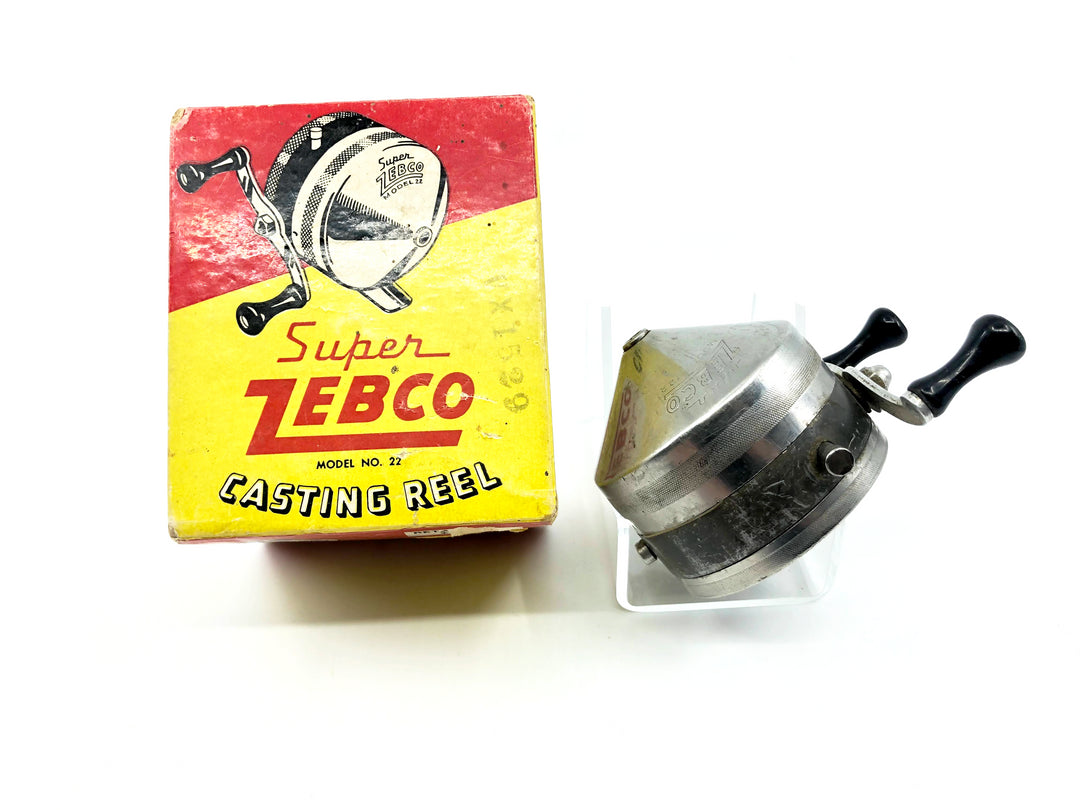 Vintage Super Zebco Casting Reel Model No. 22 with Box