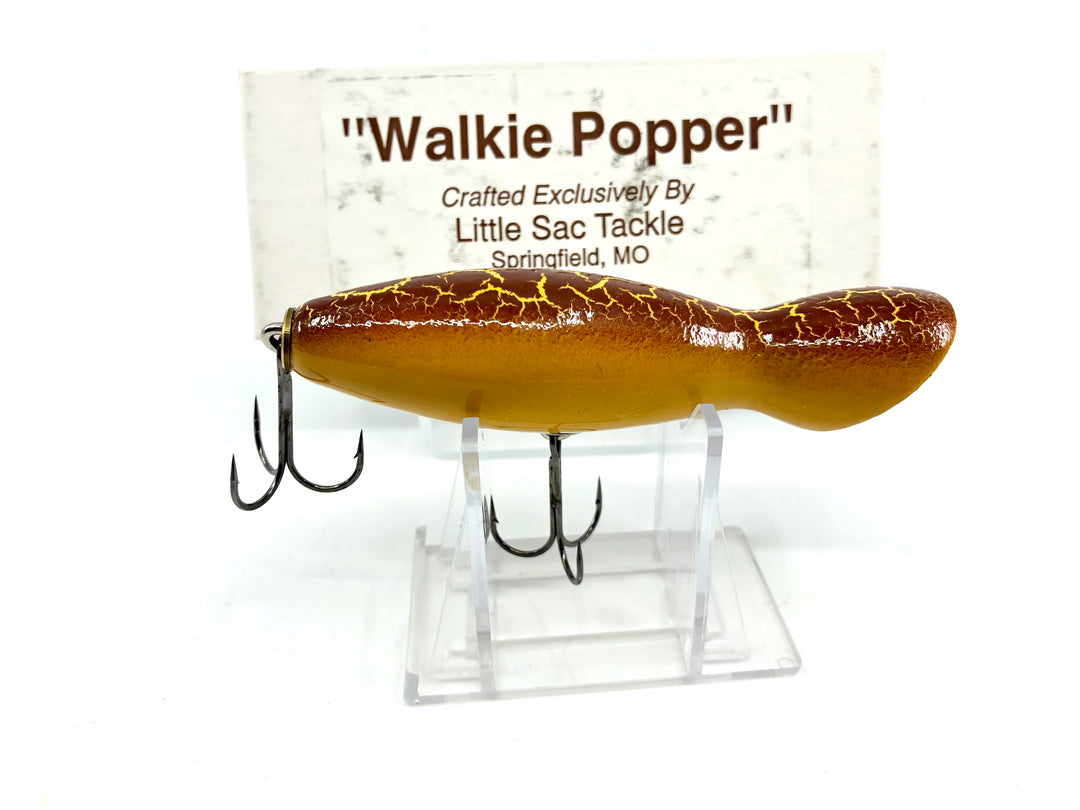 Little Sac Bait Company Walkie Popper Brown Crackleback Color with Box