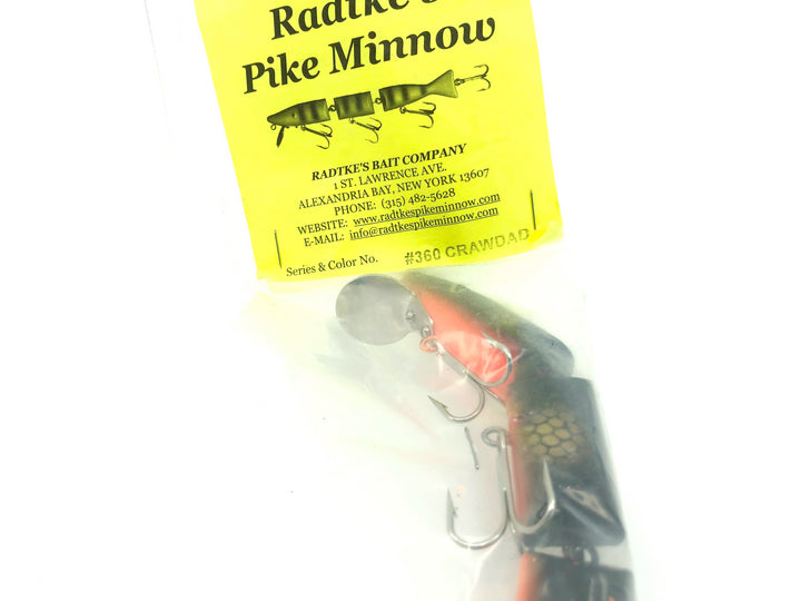 Radtke's Pike Triple Jointed Minnow #360 Crawdad Color New in Package Old Stock