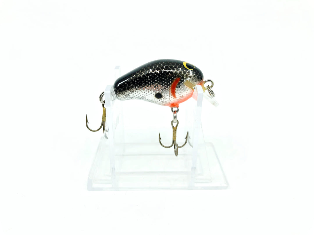 Bagley Bitty B BSOT Black on Silver Foil Orange Throat Color Vintage Bait