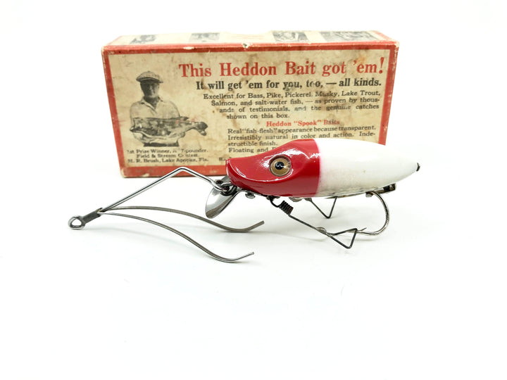 Heddon River Runt No-Snag N9112 White, Red Head Color with Brush Box