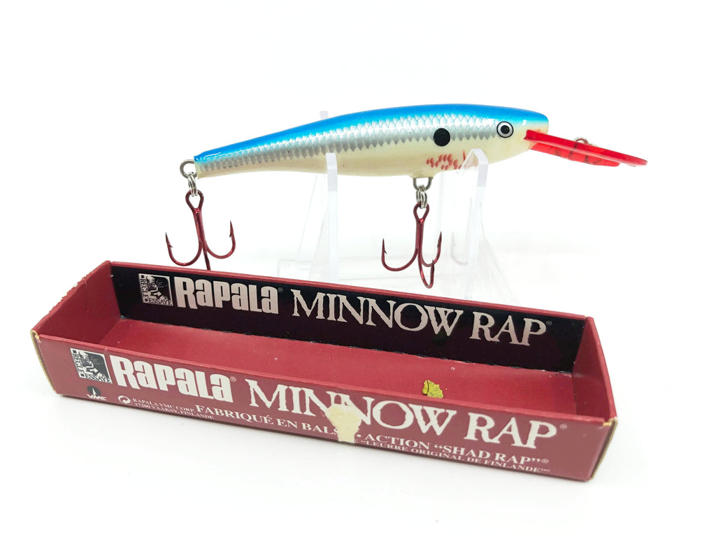 Rapala Minnow Rap MR with Box Red Lip, Blue White Color – My Bait Shop, LLC