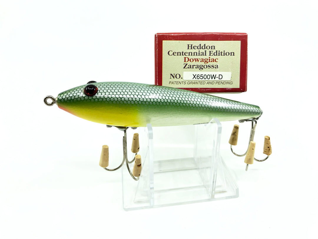 Heddon Centennial Edition Wood Zaragossa New in Box NO. X6500W-D - Green Scale Numbered!