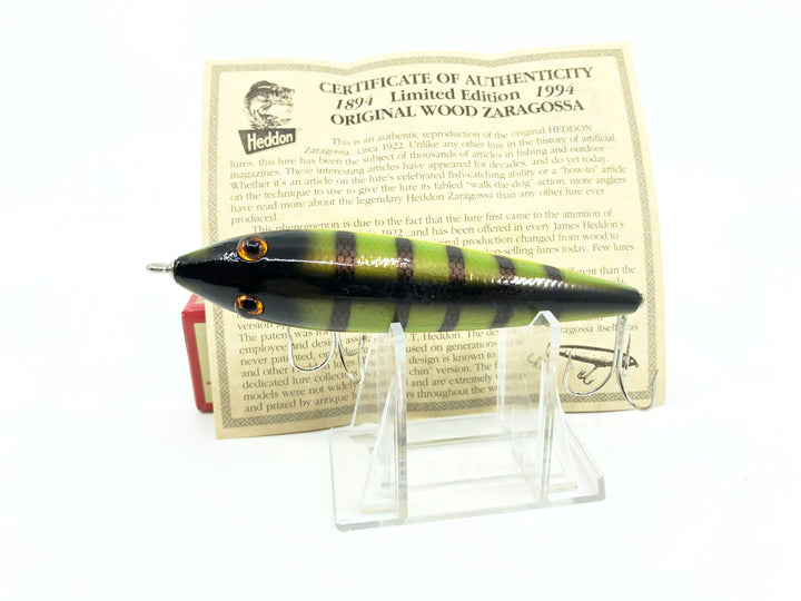 Heddon Centennial Edition Wood Zaragossa New in Box NO. X6500W-MG-Golden Black Muskie