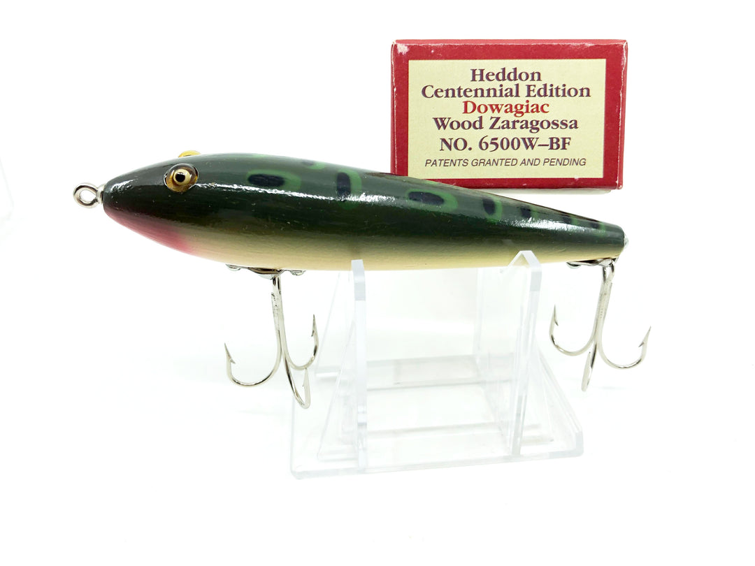 Heddon Centennial Edition Wood Zaragossa New in Box NO. X6500W-BF-Bullfrog Numbered!