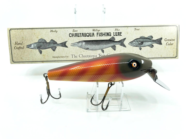 Chautauqua Wooden Magnum Wiggler Red Bar Perch PREMIUM Color Custom Lure