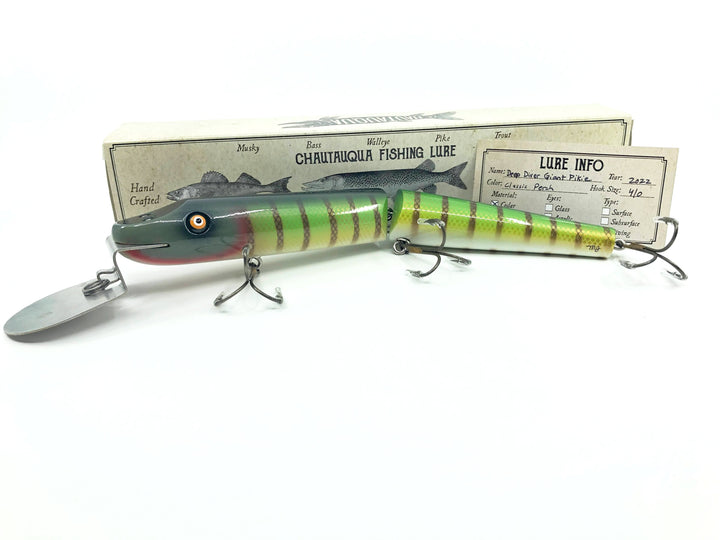 Chautauqua Jointed Deep Diver Giant Pikie Classic Perch Color