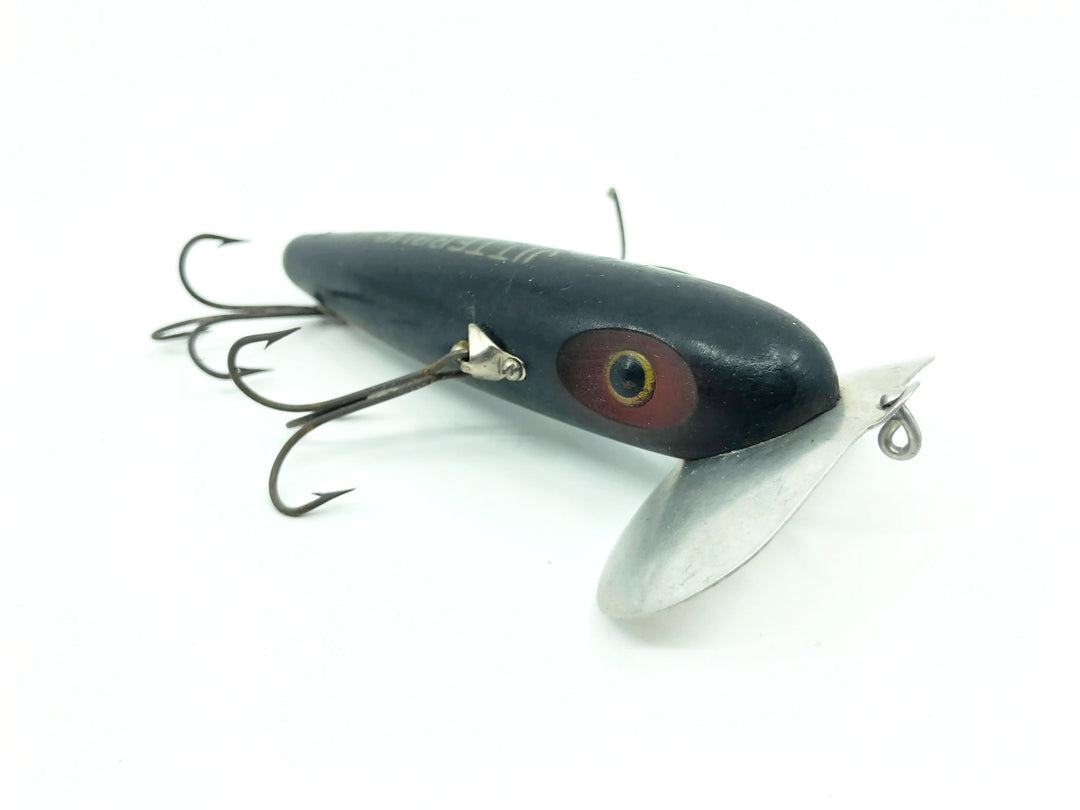 Arbogast Vintage Wooden 3-Hook Musky Jitterbug Black Color