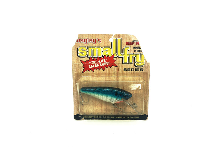 Bagley Small Fry 4DSF3-BLS Blue on Silver Foil Color, New on Card, Florida Bait