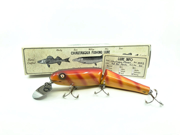 Jointed Chautauqua 8" Minnow Musky Lure Red Bar Perch PREMIUM Color