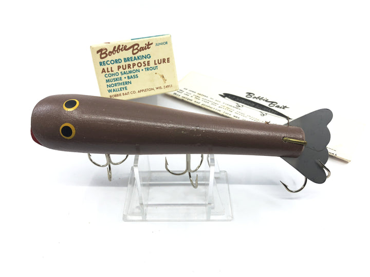 Bobbie Bait Junior Musky Lure New in Box Brown Color Vintage Lure