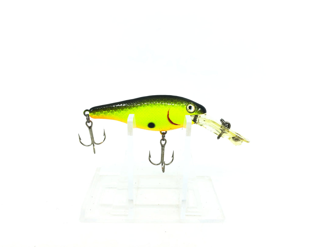 Rebel Double Deep Shad DD87, Chartreuse Shad/Black Back Color