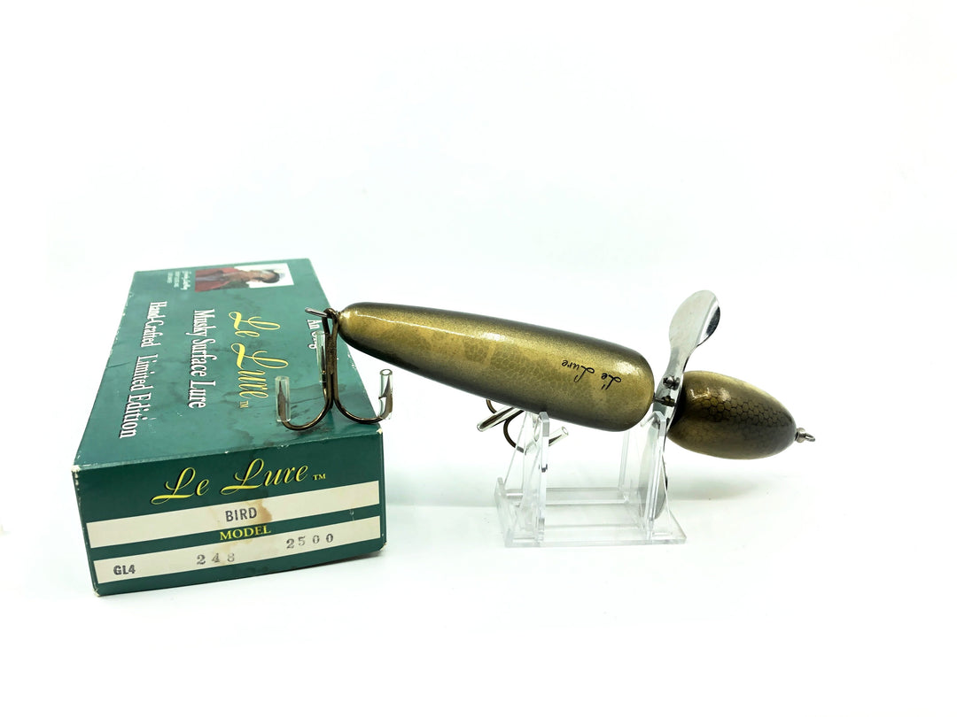 Le Lure Musky Surface Lure, Bird (Globe Type Lure) Gold Scale Color with Box