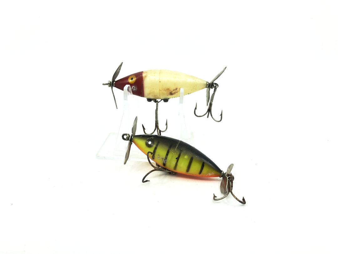 Tackle Industries Skip Jack Combo, Floater Topwater Bait, White Red Head/Perch Color