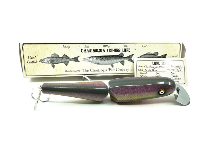 Jointed Chautauqua 8" Minnow Musky Lure Purple Dace Color